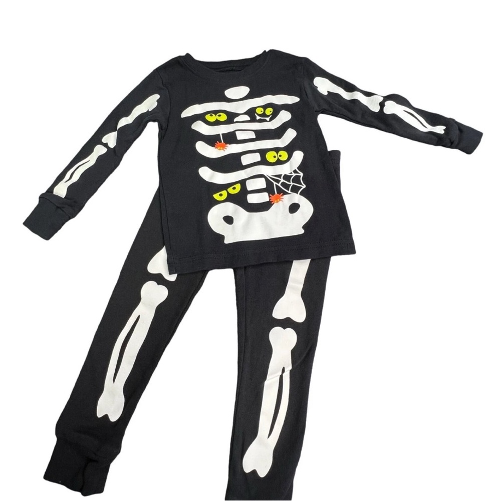 Carters Halloween Skeleton Outfit  Set 5T Pants Shirt Black